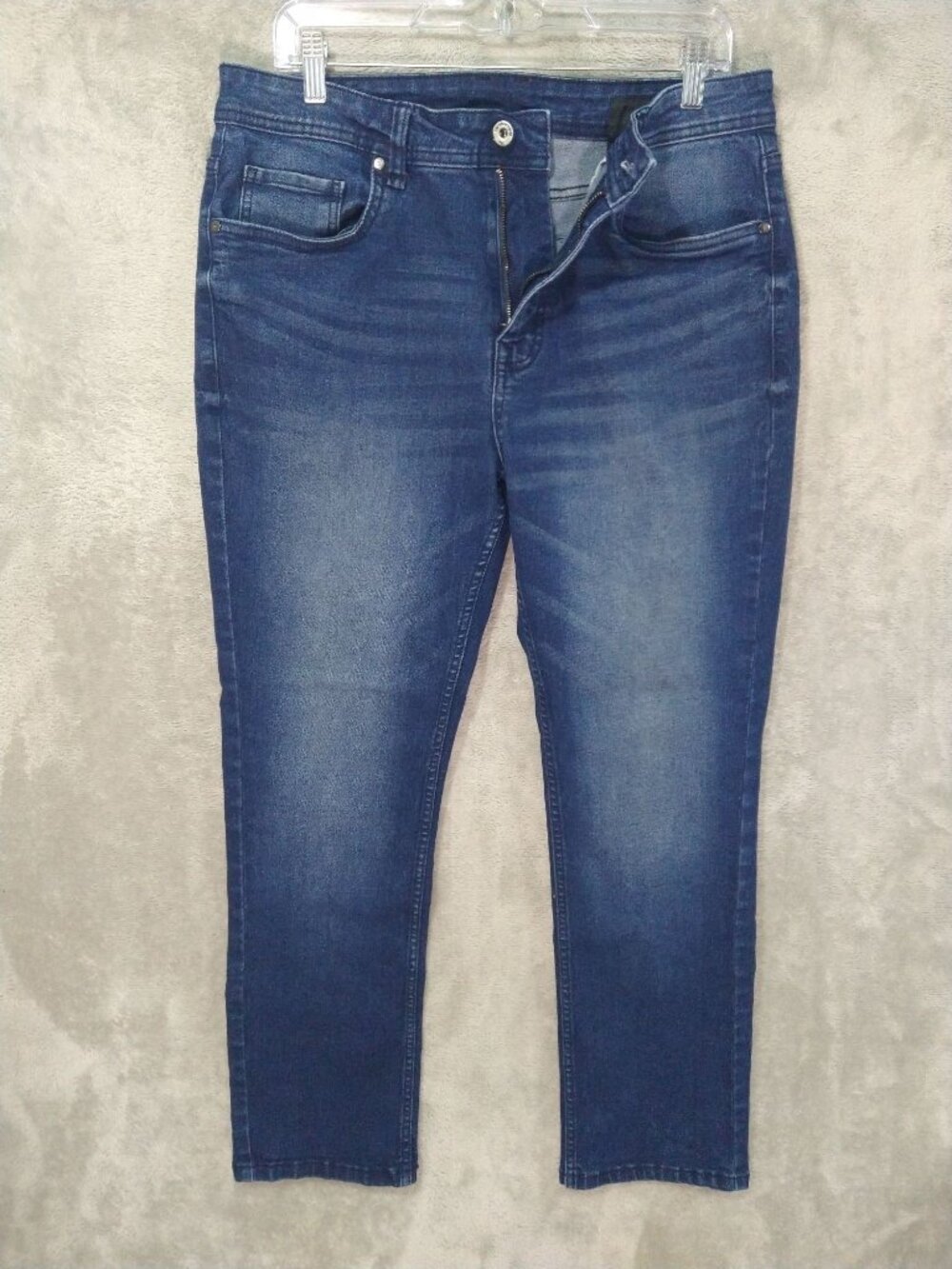 The Perfect Jean NYC Jeans Mens 33x28 Blue Denim Slim Thick Stretch Dark Wash